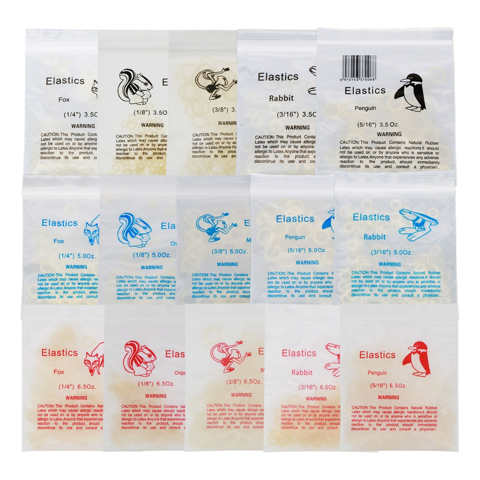 US Dental Ortho Elastics Latex Braces Orthodontic Rubber Bands 3.5,5.0,6.5 OZ