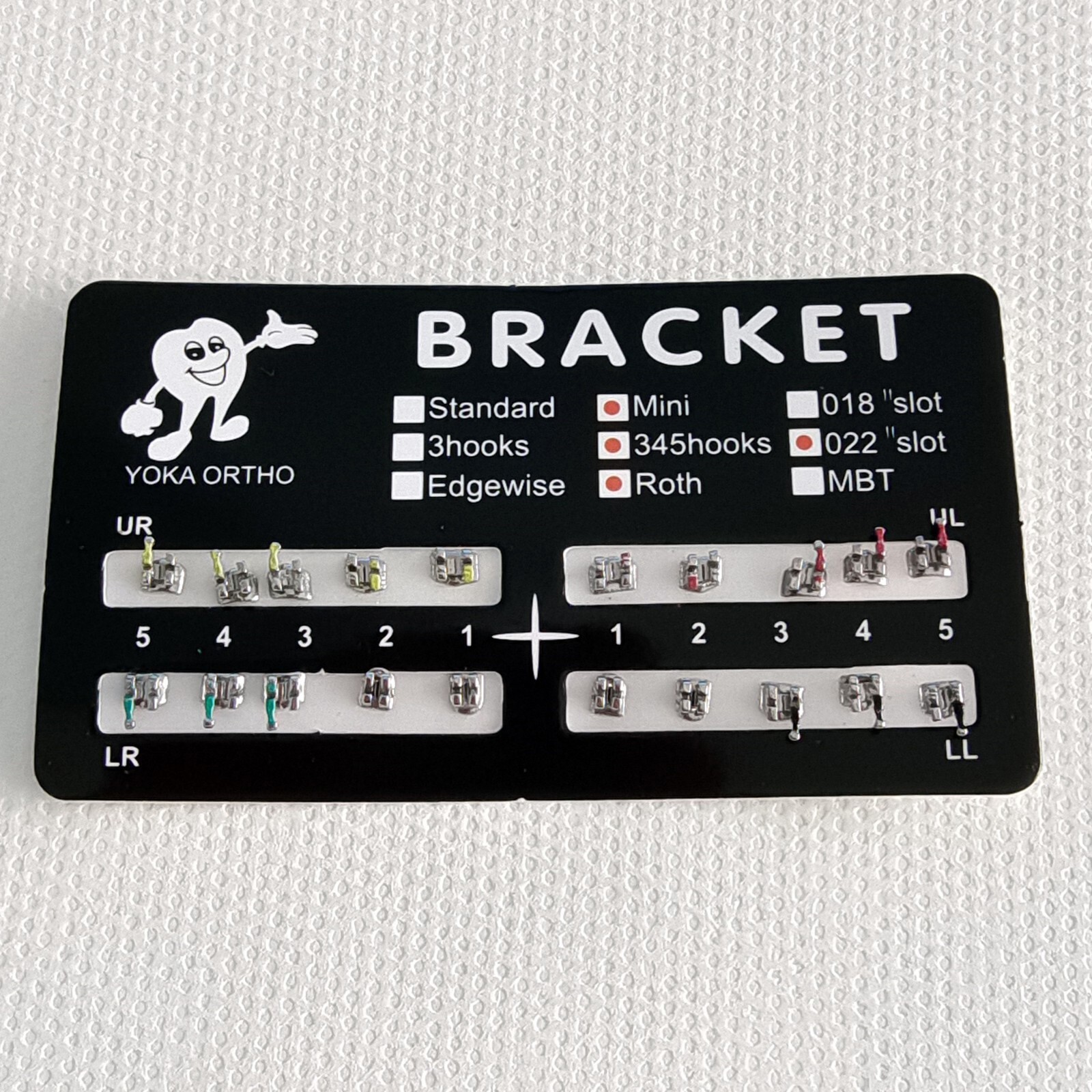 YOKA Mini Dental Orthodontic Brackets Metal Braces Roth Slot.022 3-4-5 Hooks