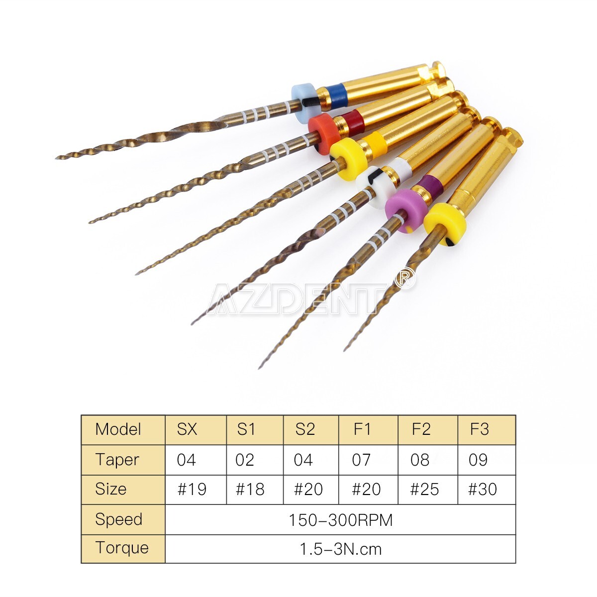 25MM Dental Endodontic Engine Use Gold/Heat Activated/NiTi Super Rotary Files