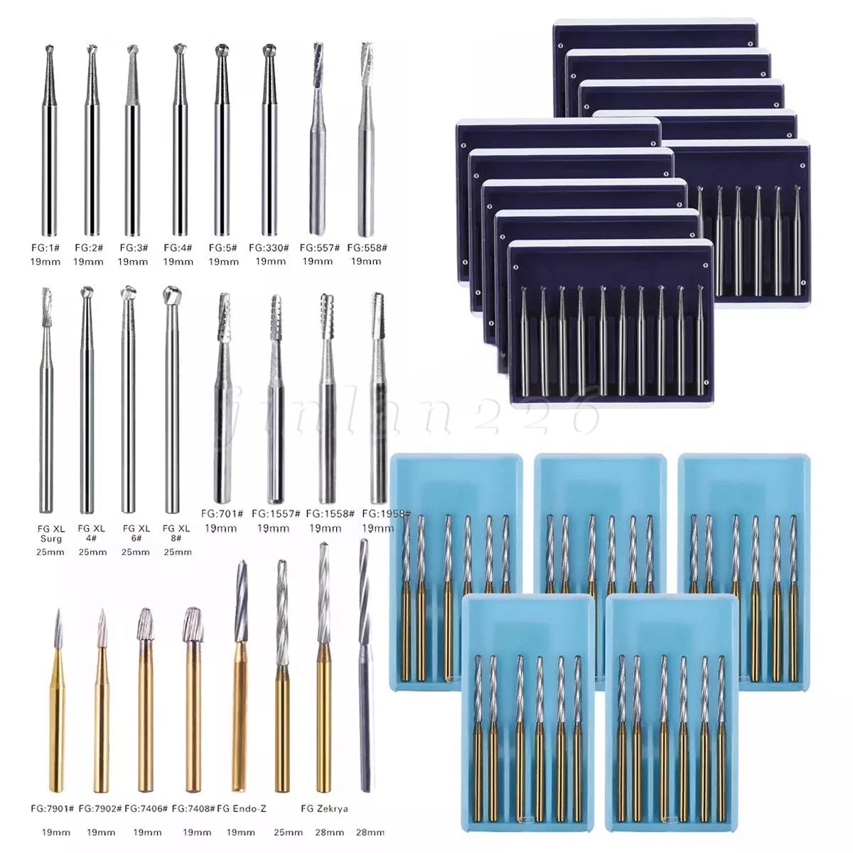 Carbide Bur, FG, #1/4, 1/2, 1, 2, 4, 6, 8 Bur, Round Dental