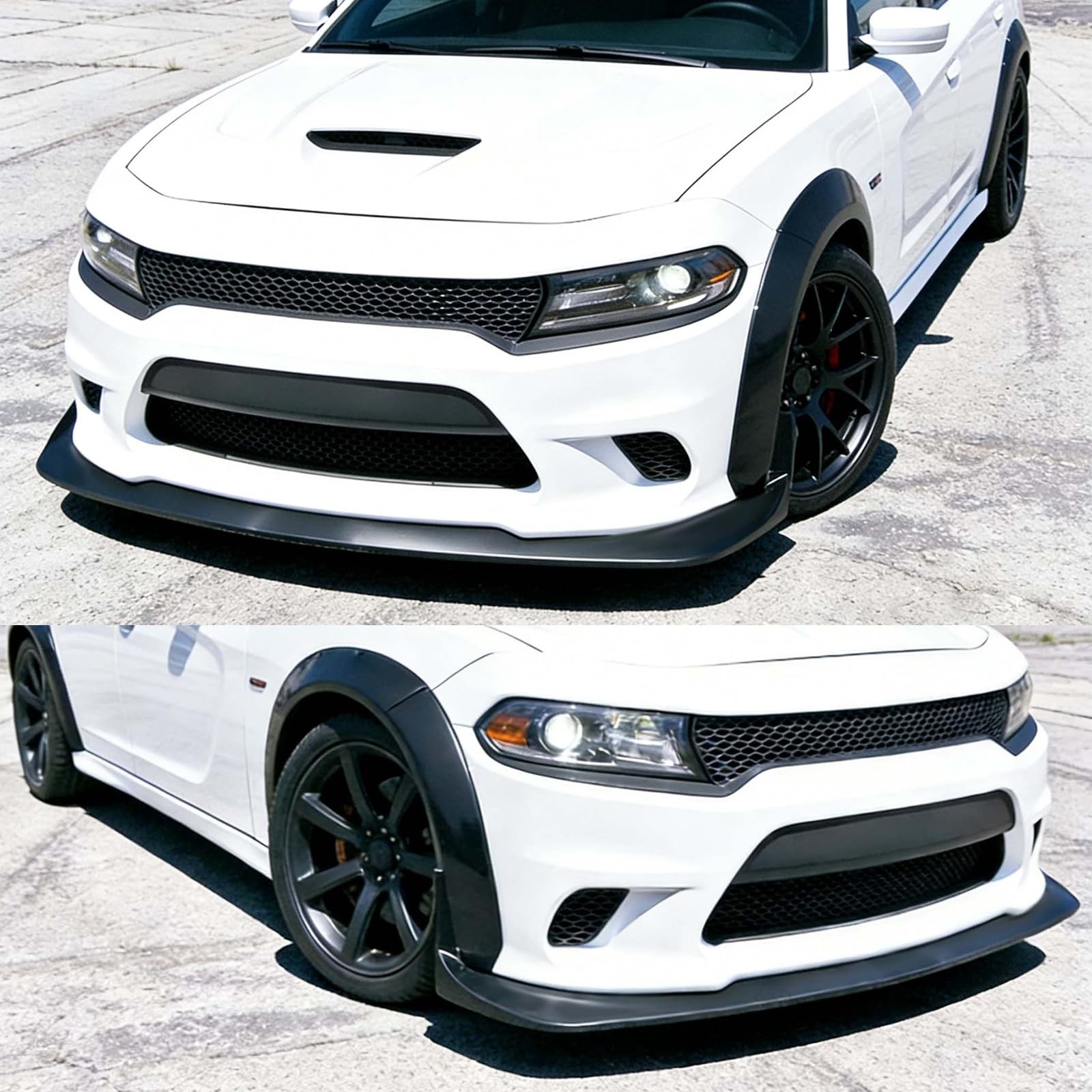 5PCS Front Bumper Lip Spoiler Dodge Charger SRT Widebody 2015-2020 Carbon Fiber
