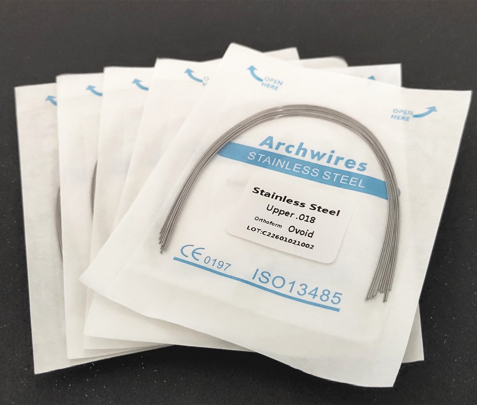 20Packs Dental Super Elastic NITI/Stainless Steel Arch Wires Round Ovoid Arcs