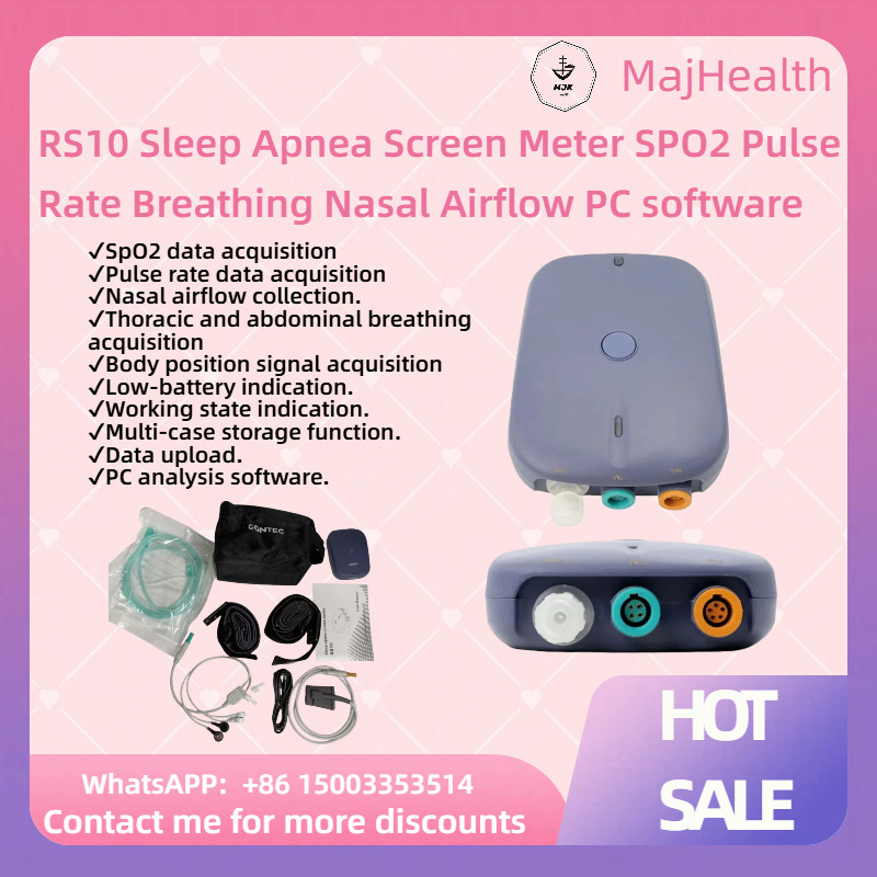 Professional Home Sleep Apnea Tester-Tracks Spo2,Heart Rate&Nasal Airflow (RS10)