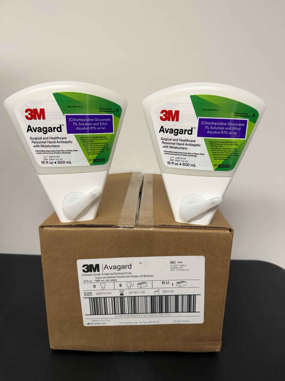 3M 9200 Avagard Surgical Hand Antiseptic W/ Moisturizers, 500mL, Case of 8 Units