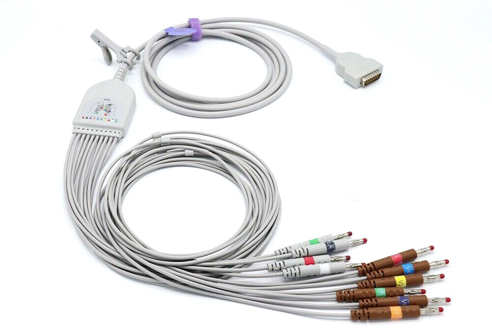 GE Marquette MAC 1600 MAC 2000 EKG Cable 10 Leads Banana AHA – Same Day Shipping