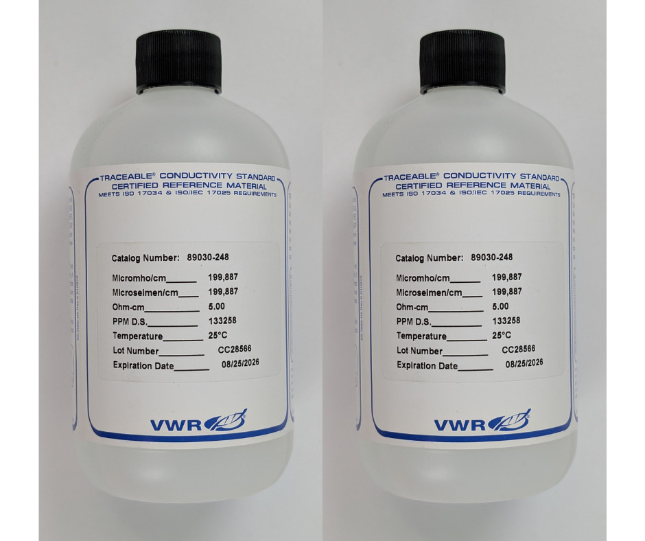 VWR 89030-248 Traceable Conductivity Standard 200,000 uS Set of 2