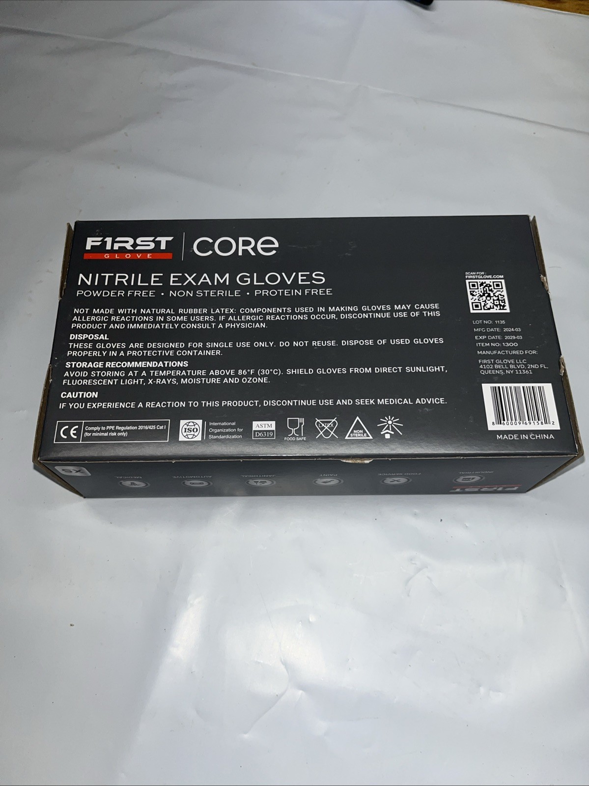 100 Pack! XS Black Nitrile Exam Gloves eXtra Small