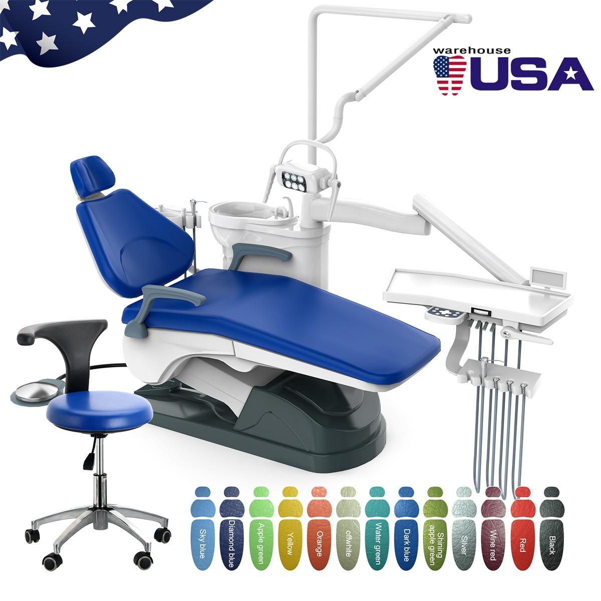 FDA Dental Unit Chair Computer Control /22L Autoclave Steam Sterilizer Class B