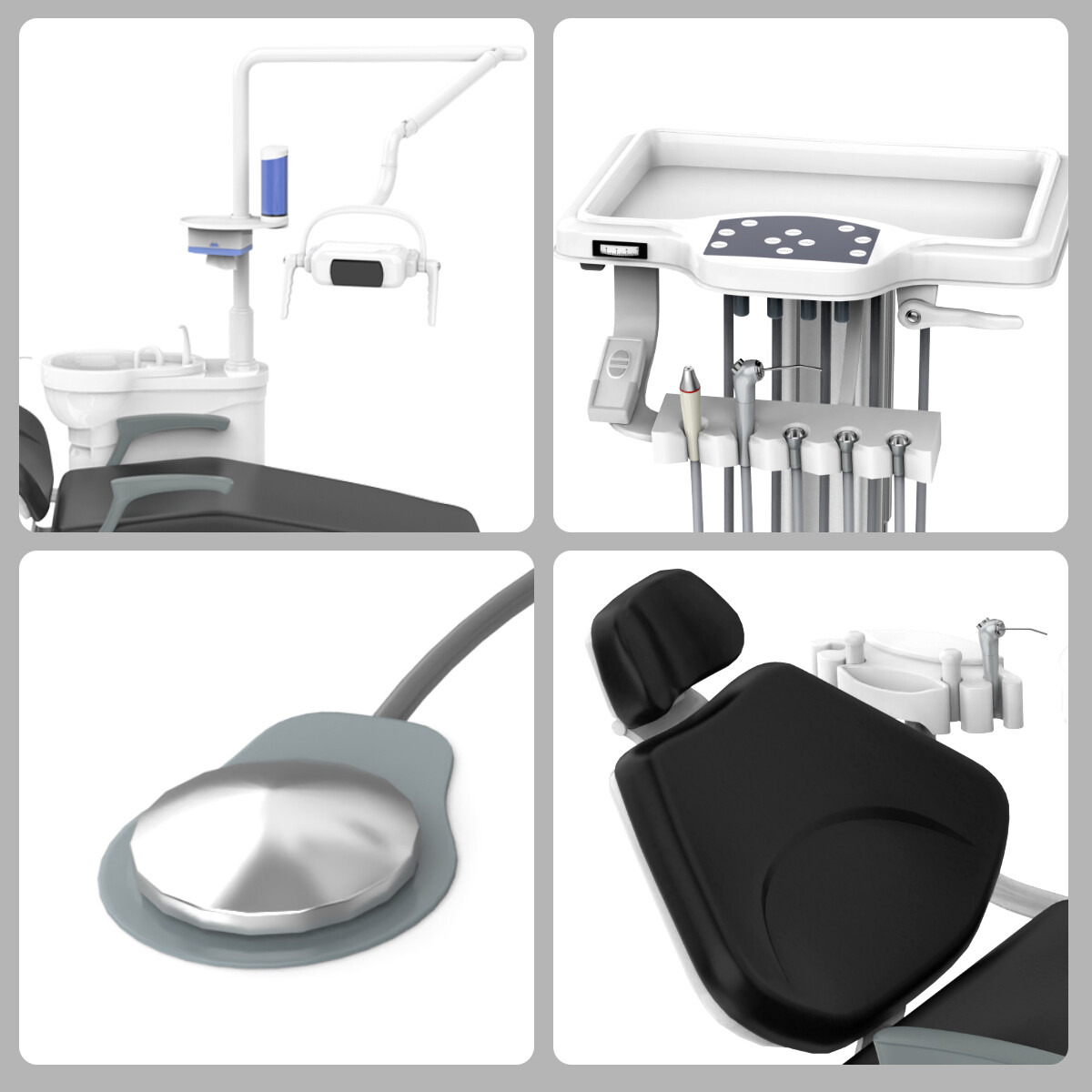 Portable Dental Mobile Unit with Air Compressor scalers Curing/Dental Unit Chair