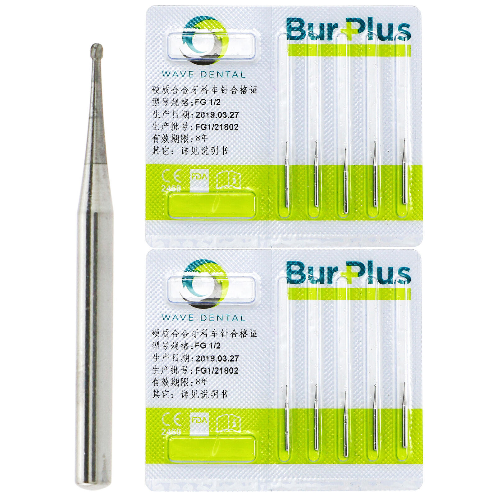 Wave Dental FG 1/4 1/2/3/5/6/7/8 Bur Prima Tungsten Carbide Round Friction Grip