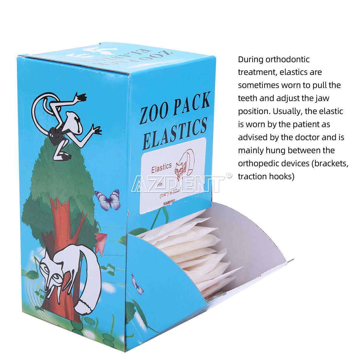 AZDENT Dental Ortho Elastics Latex Braces Orthodontic Rubber Bands 5000Pcs/box