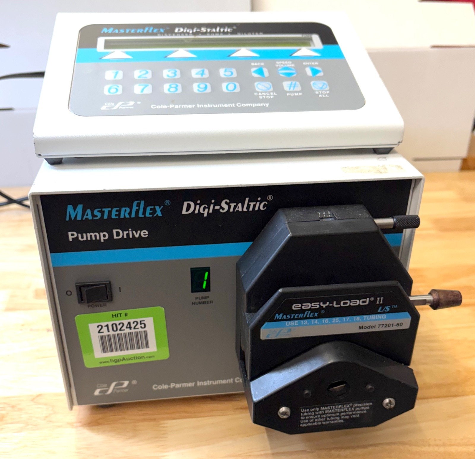 Masterflex L/S Digi-Staltic Pump Drive 77310-01, Controller & 77201-60 Head