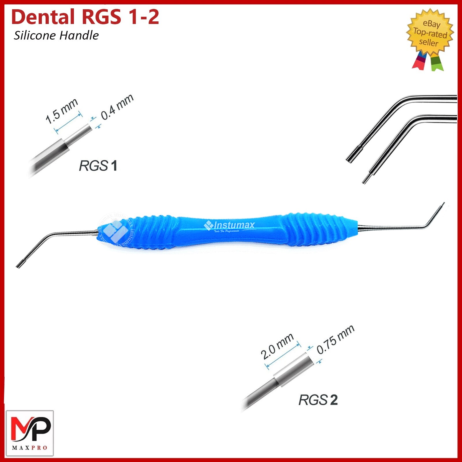 RGS 1-2 / 3-4 Dental Instrument – Silicone Handle – Depth Guide for Restorative