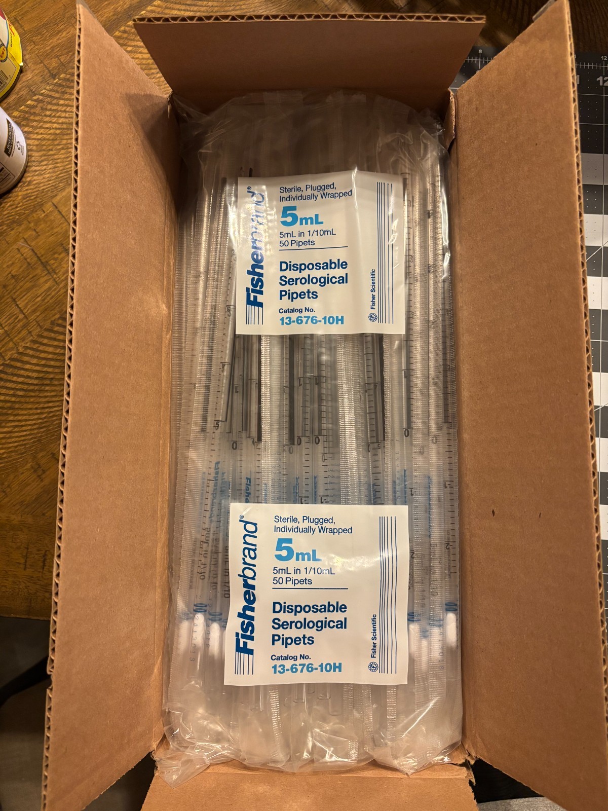 Fisherbrand 5 ml 1/10 Disposable Serological Sterile Pipets 13-676-10H CASE/200