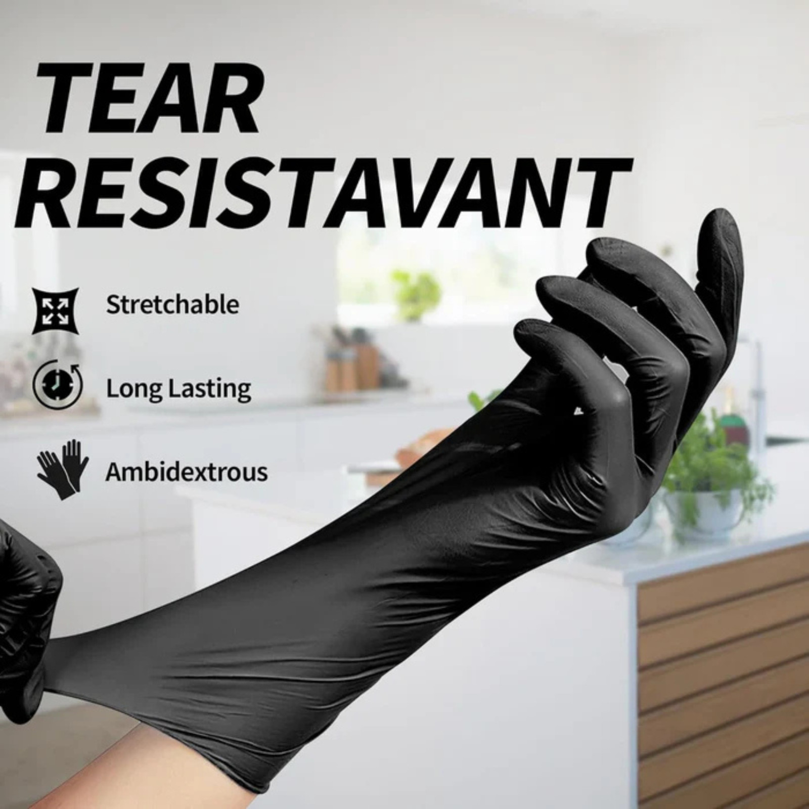 Black Nitrile Disposable Exam Gloves Textured, Powder Free, Latex Free All Sizes