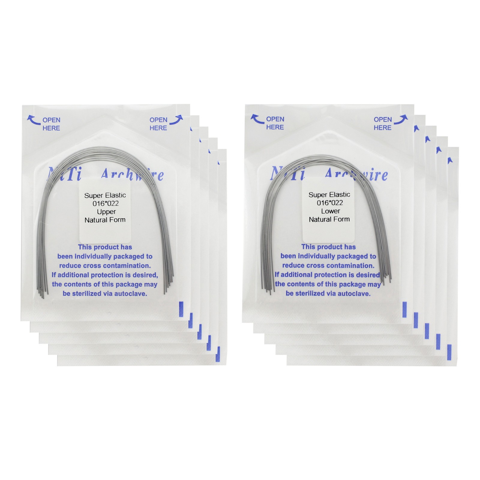 100 Pcs Orthodontic Arch Wire NiTi Archwire Ovoid Natural Form Round Rectangular
