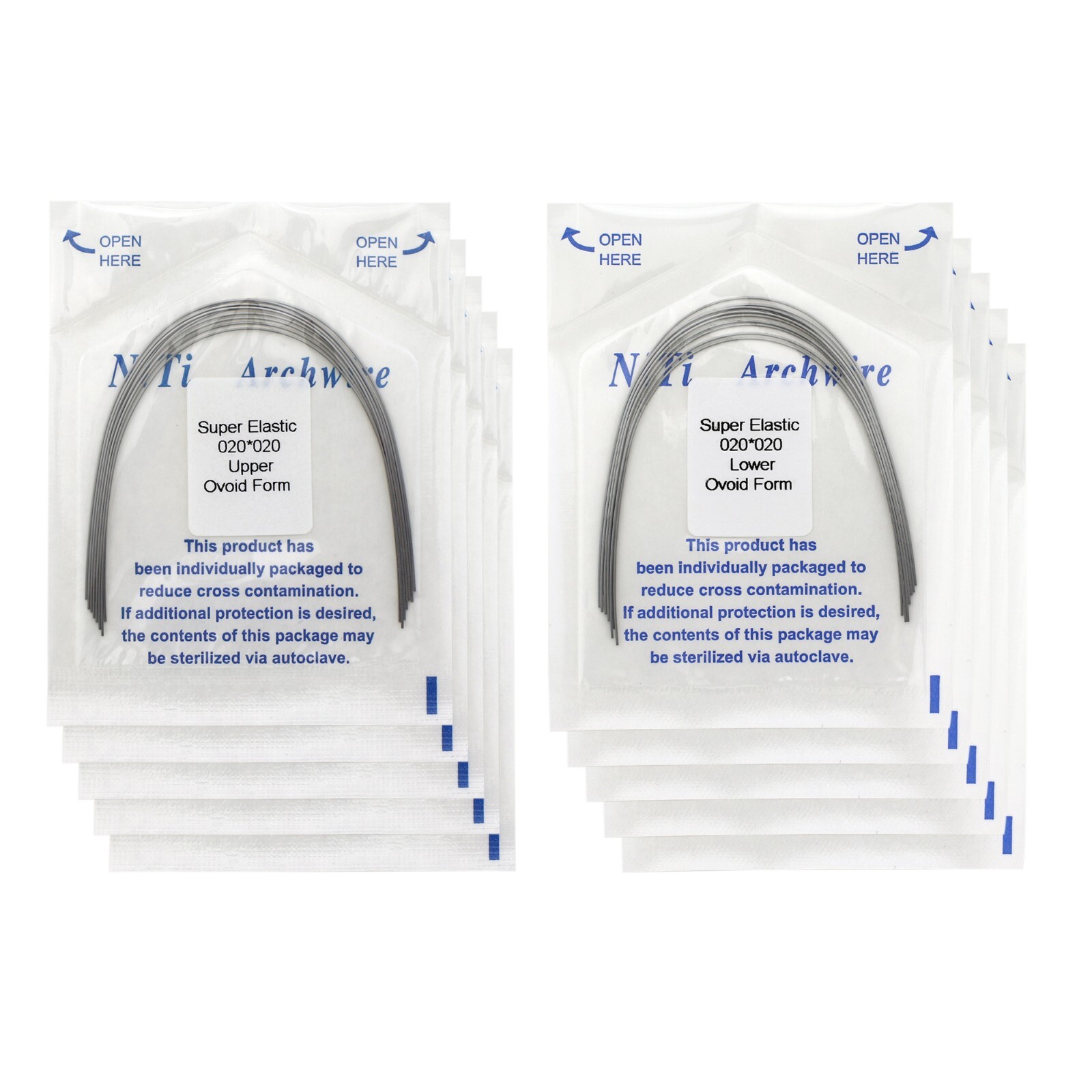 100PCS Dental Orthodontic Arch Wire Niti Super Elastic Round Rectangular Ovoid