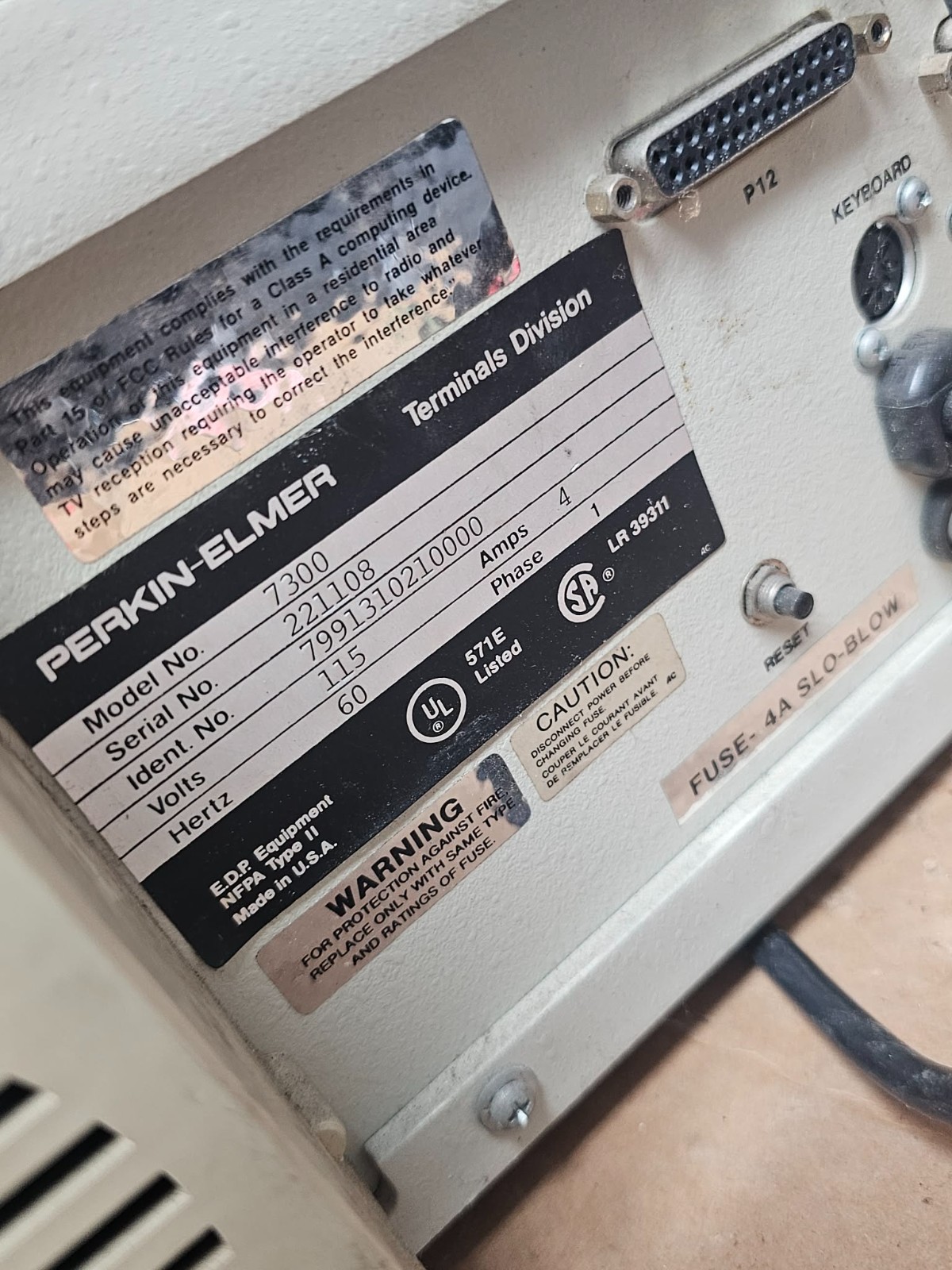Retro Vintage Rare Industrial Perkin-Elmer 7300 Professional Computer Powers