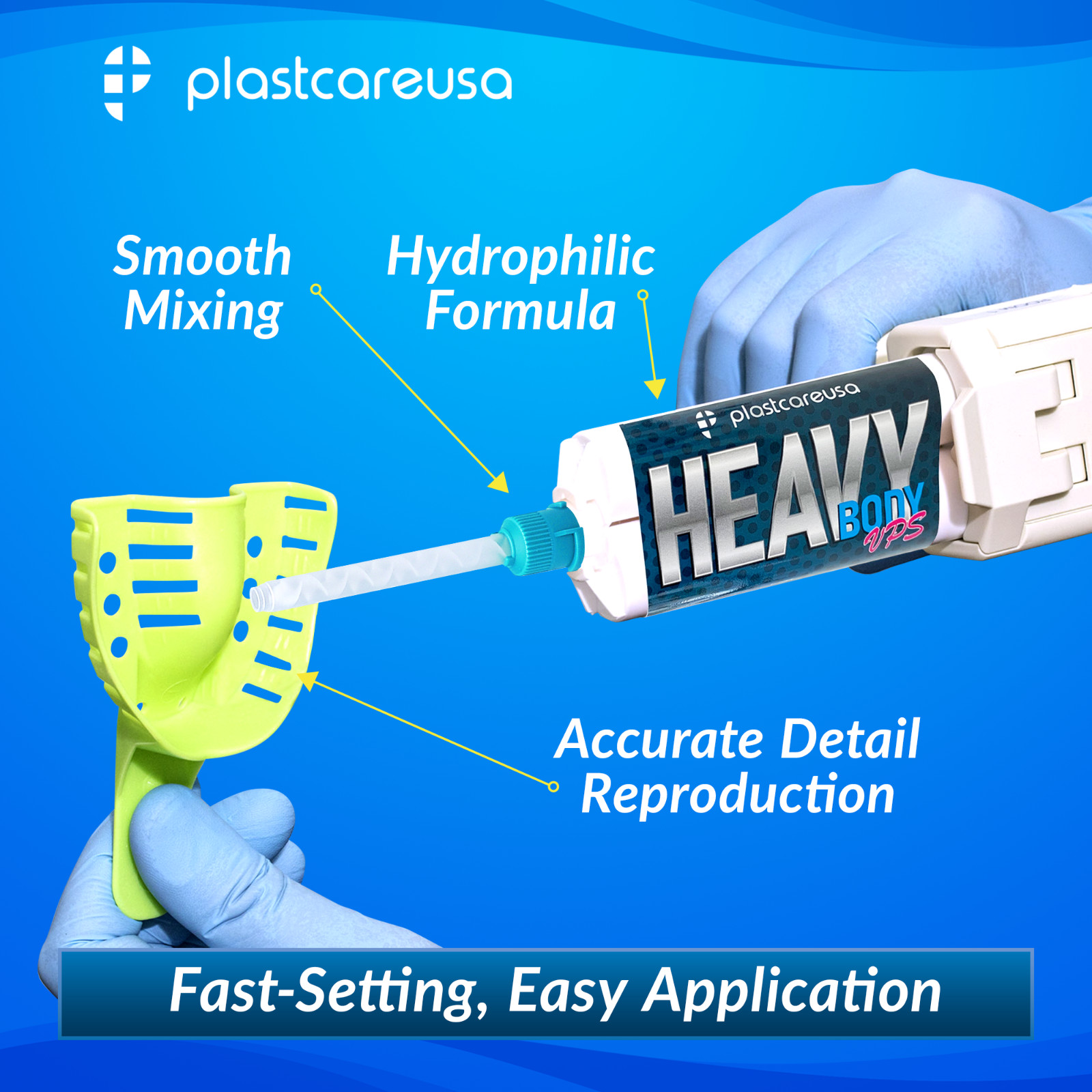 Heavy Body Fast Set, Dental Impression Material 50mL Cartridge (Choose Qty)