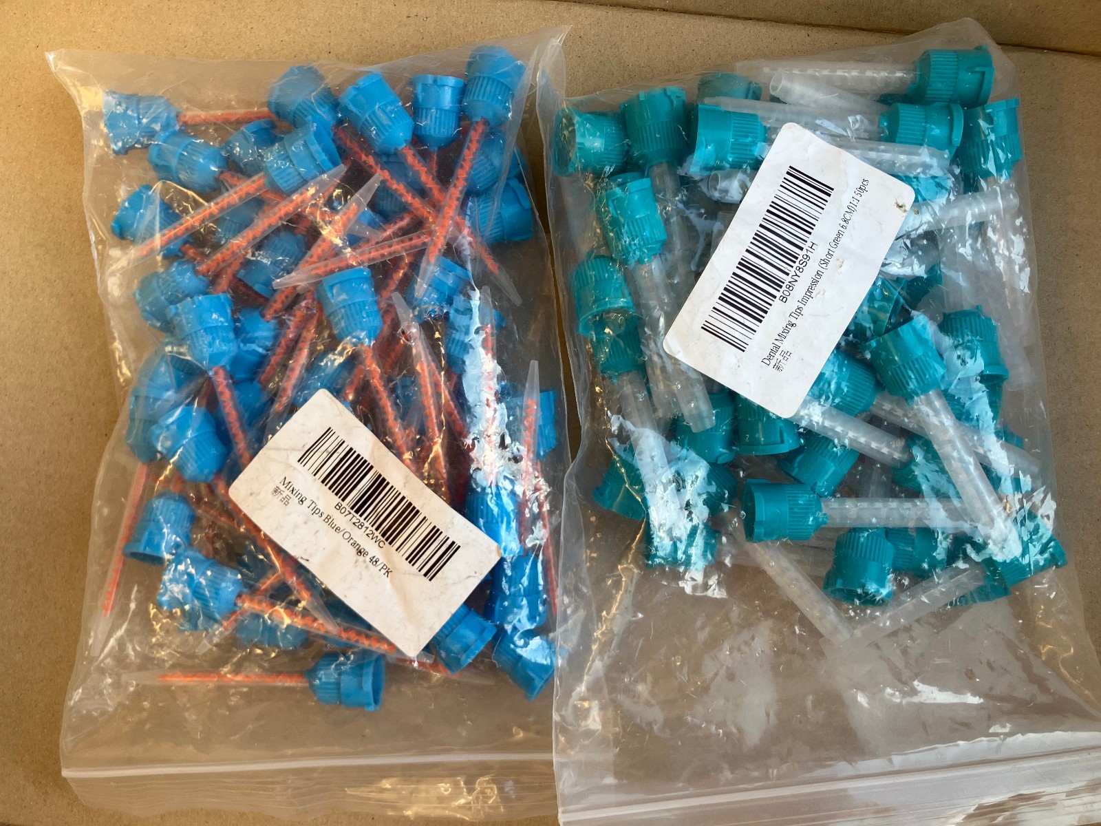 Lot Dental Teal, Blue Orange Fine Mixing T-style Tips Impression Heavy Body