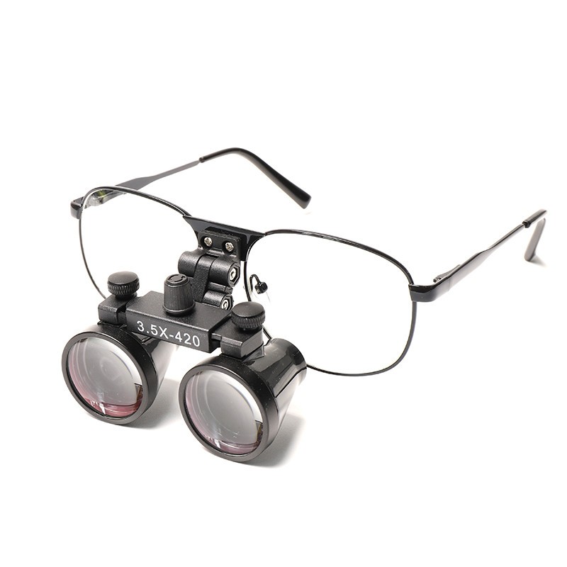 3.5X420 Magnification Binocular Dental Loupes Metal Frame Surgical Magnifier US