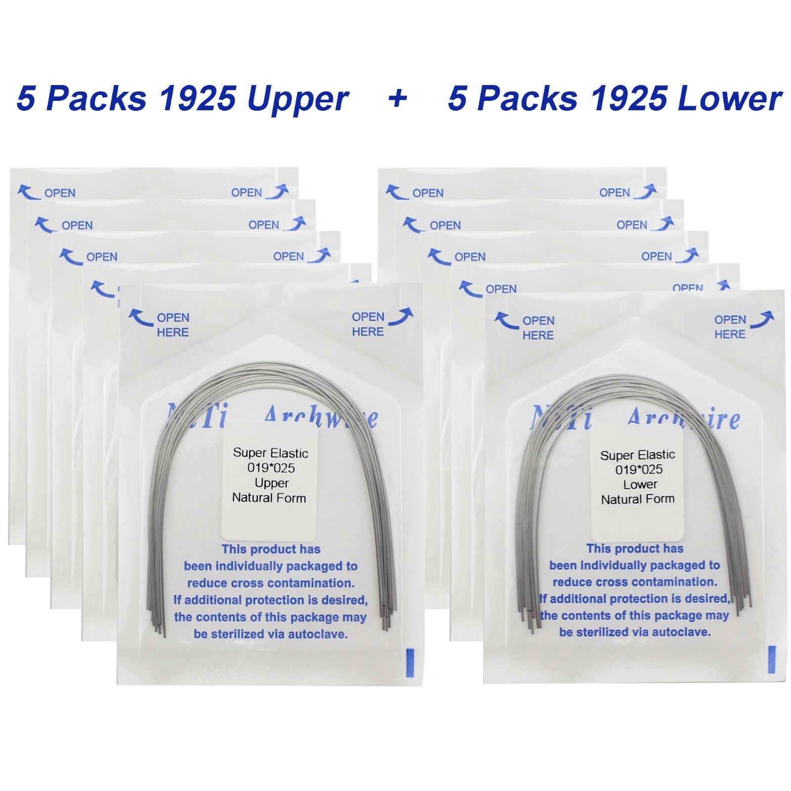 100PCS Dental Orthodontic Arch Wire Niti Natural Form Round Rectangular 16×22 14