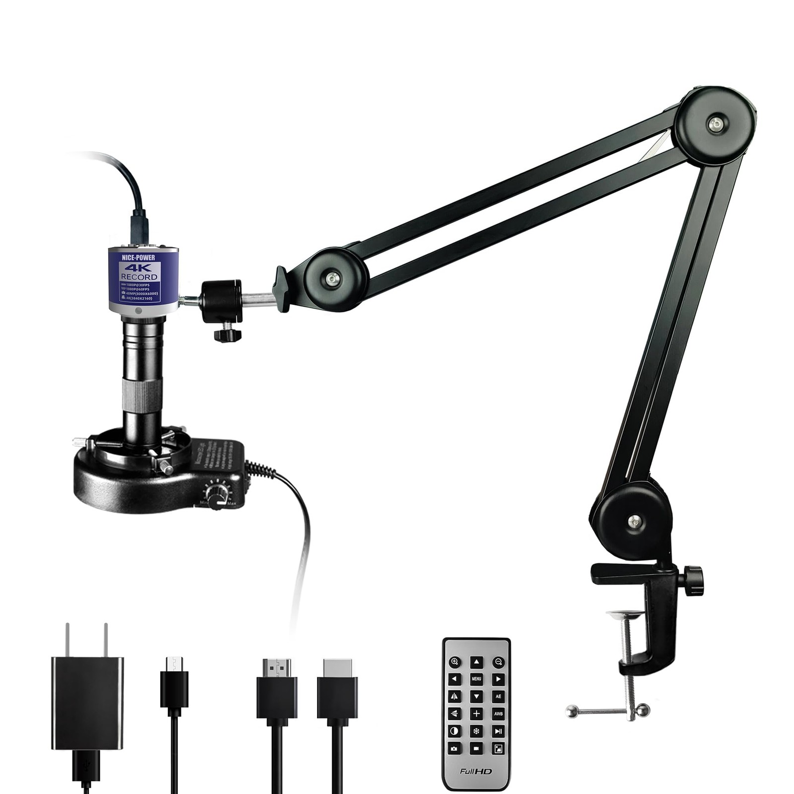 NICE-POWER Digital Microscope, 48MP 4K 1080P HDMI Type-C/USB Industrial Blue