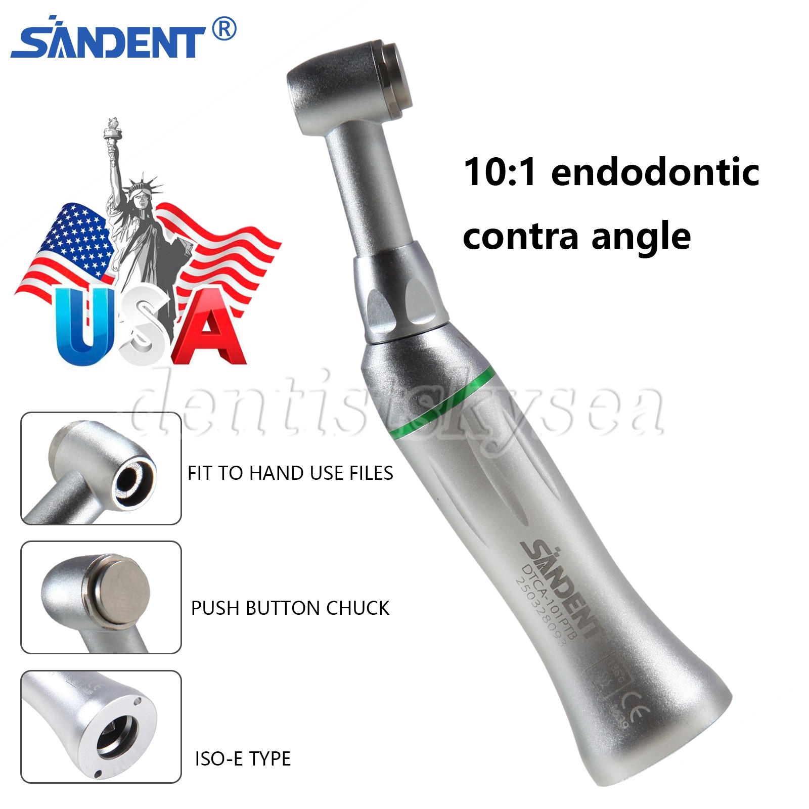 11X SANDENT Turbine Dental Fast High Speed Handpiece 4 Hole Clean Head USA