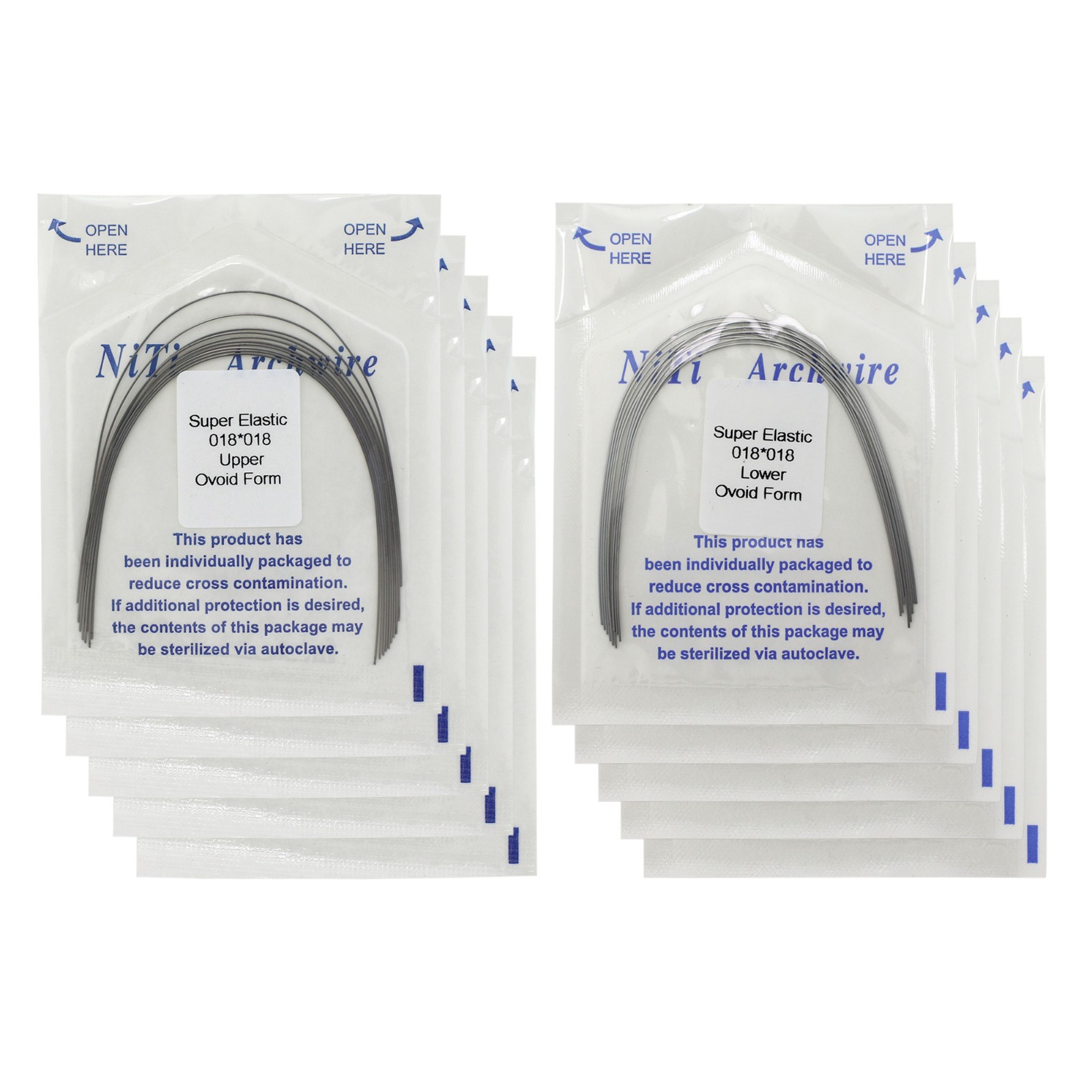 100 Pcs Orthodontic Arch Wire NiTi Archwire Ovoid Natural Form Round Rectangular