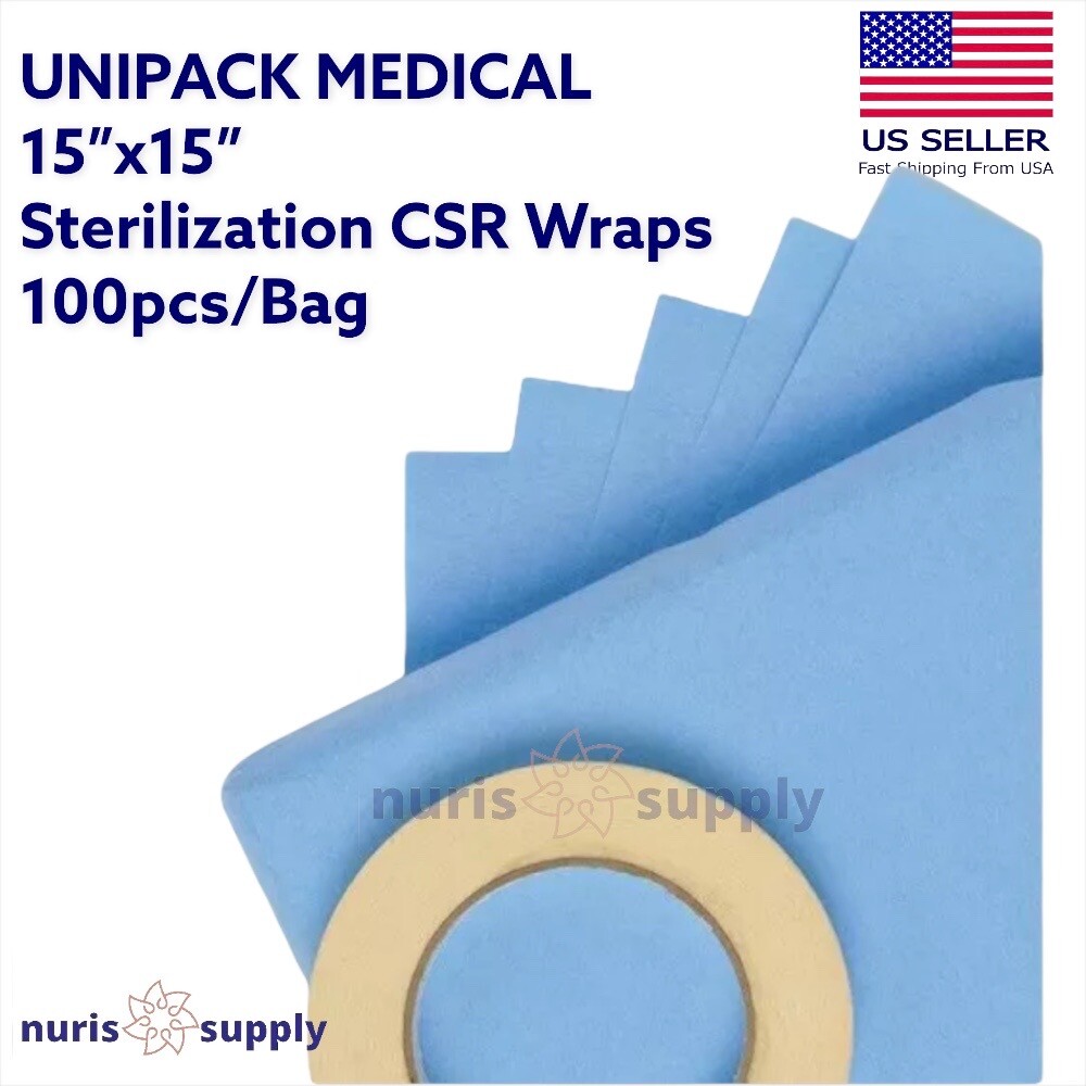 Autoclave CSR Sterilization Wrap 15″x15″ 100pcs/Bag UNIPACK Premium Quality