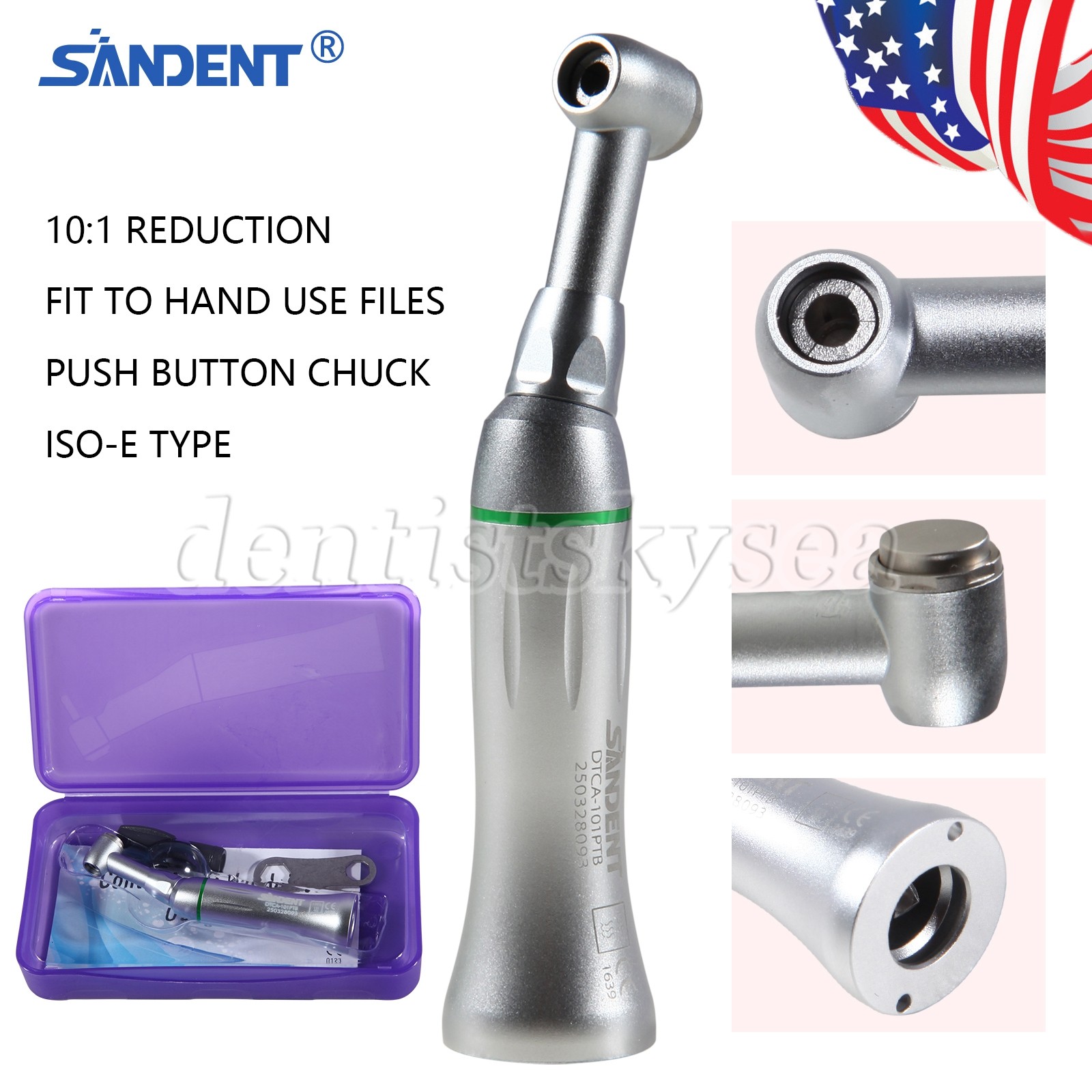 11X SANDENT Turbine Dental Fast High Speed Handpiece 4 Hole Clean Head USA