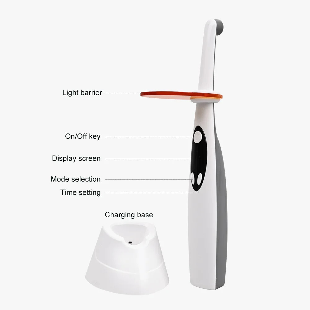 LED Wireless Curing Light Dental 1 Second Cure Lamp metal head 2500mW/c㎡ LV3 SA