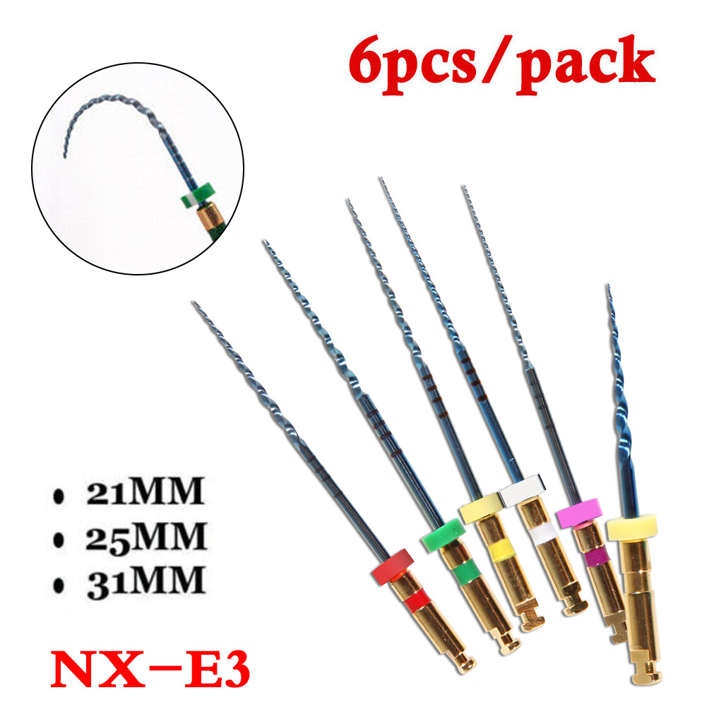 6pcs 21mm/25mm/31mm Dental Endo Root Canal Rotary NiTi File
