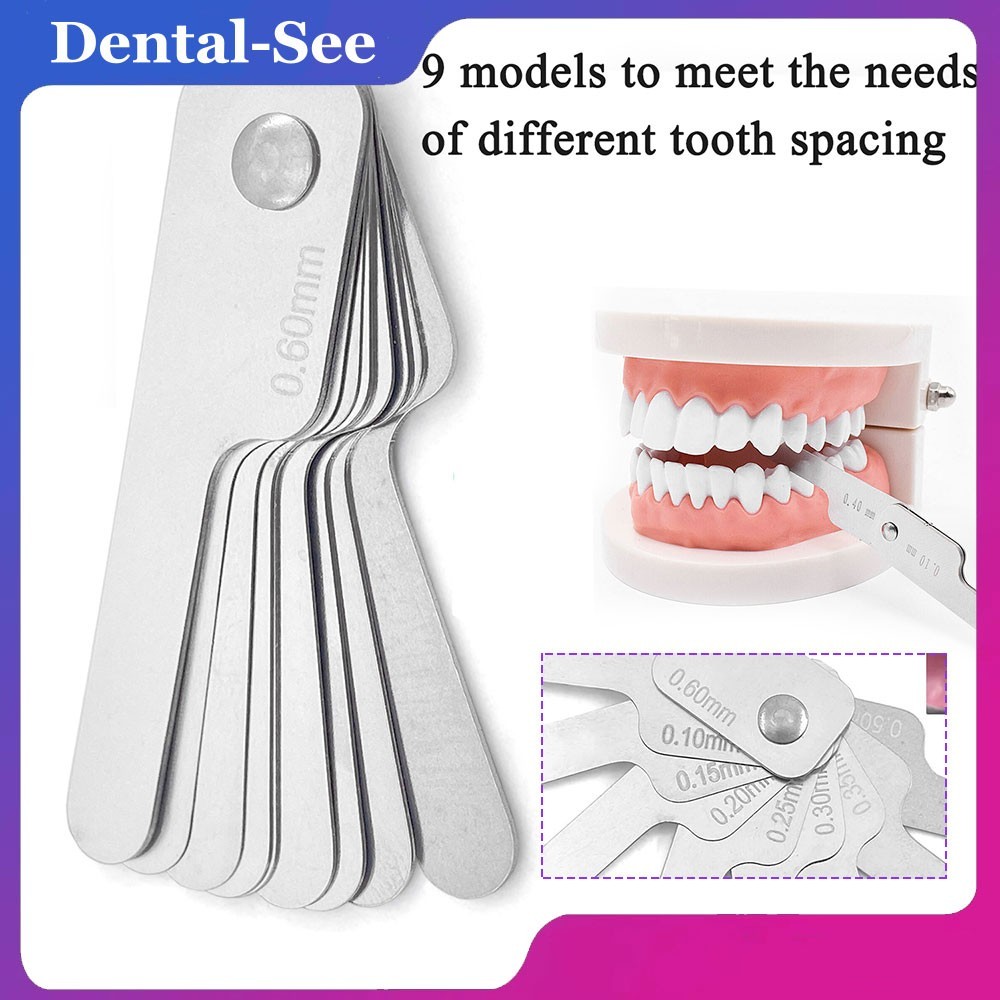 Dental Orthodontic Interproximal Reduction IPR Gauge Ruler 0.10-0.50mm