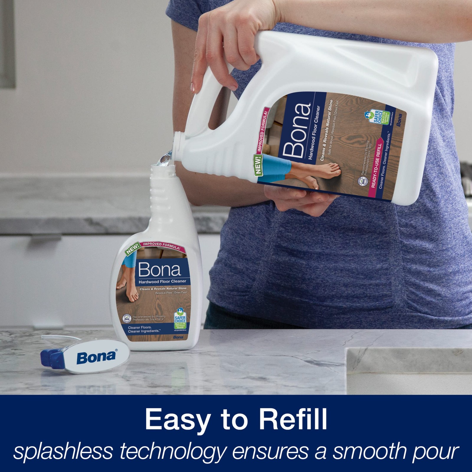 Bona Hardwood Floor Cleaner Refill – 4×128 fl oz (1 Gallon Each) – 4-Pack