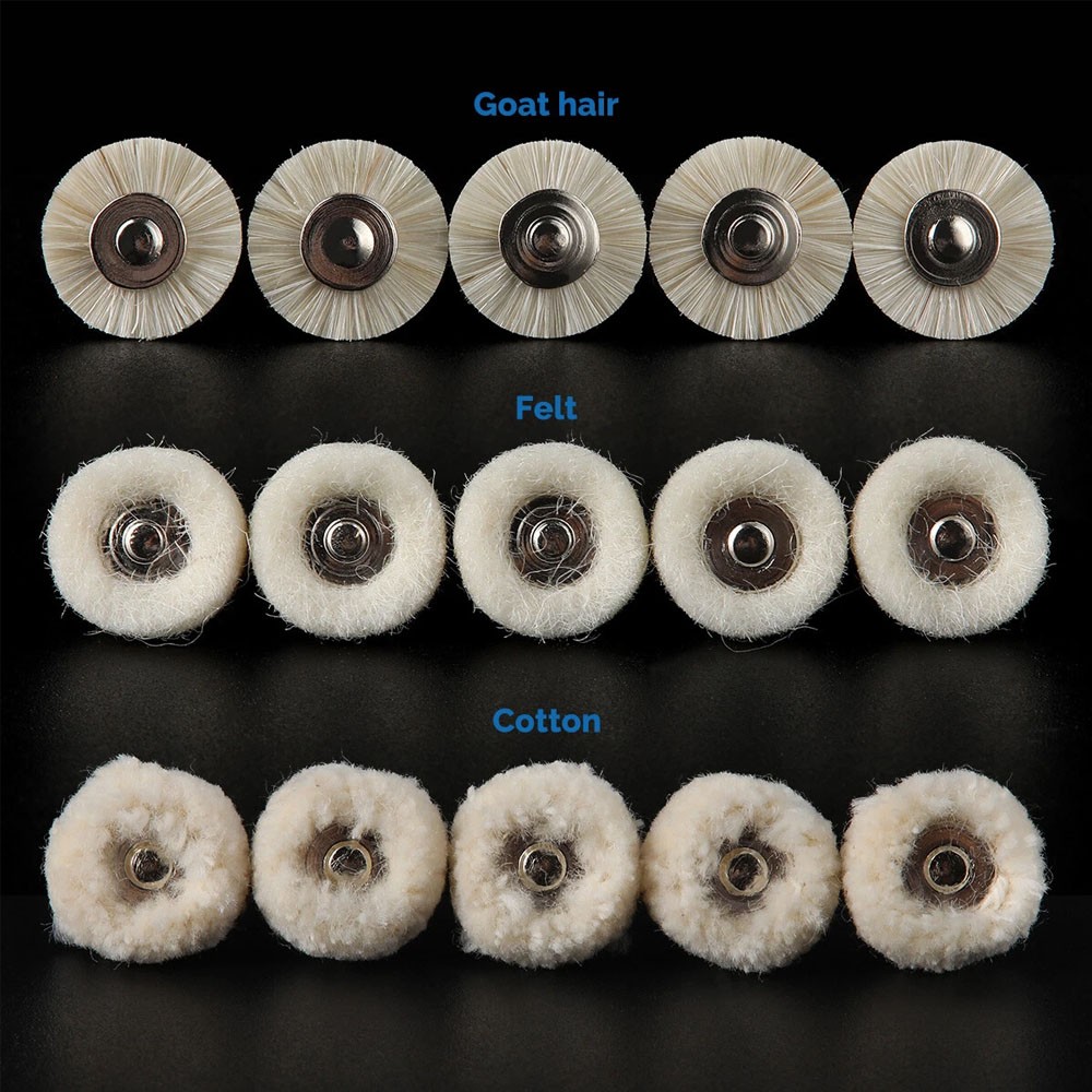 Dental Polishing Brush Wheel Goat Hair/Felt/Cotton – Contra Angle RA Latch Type
