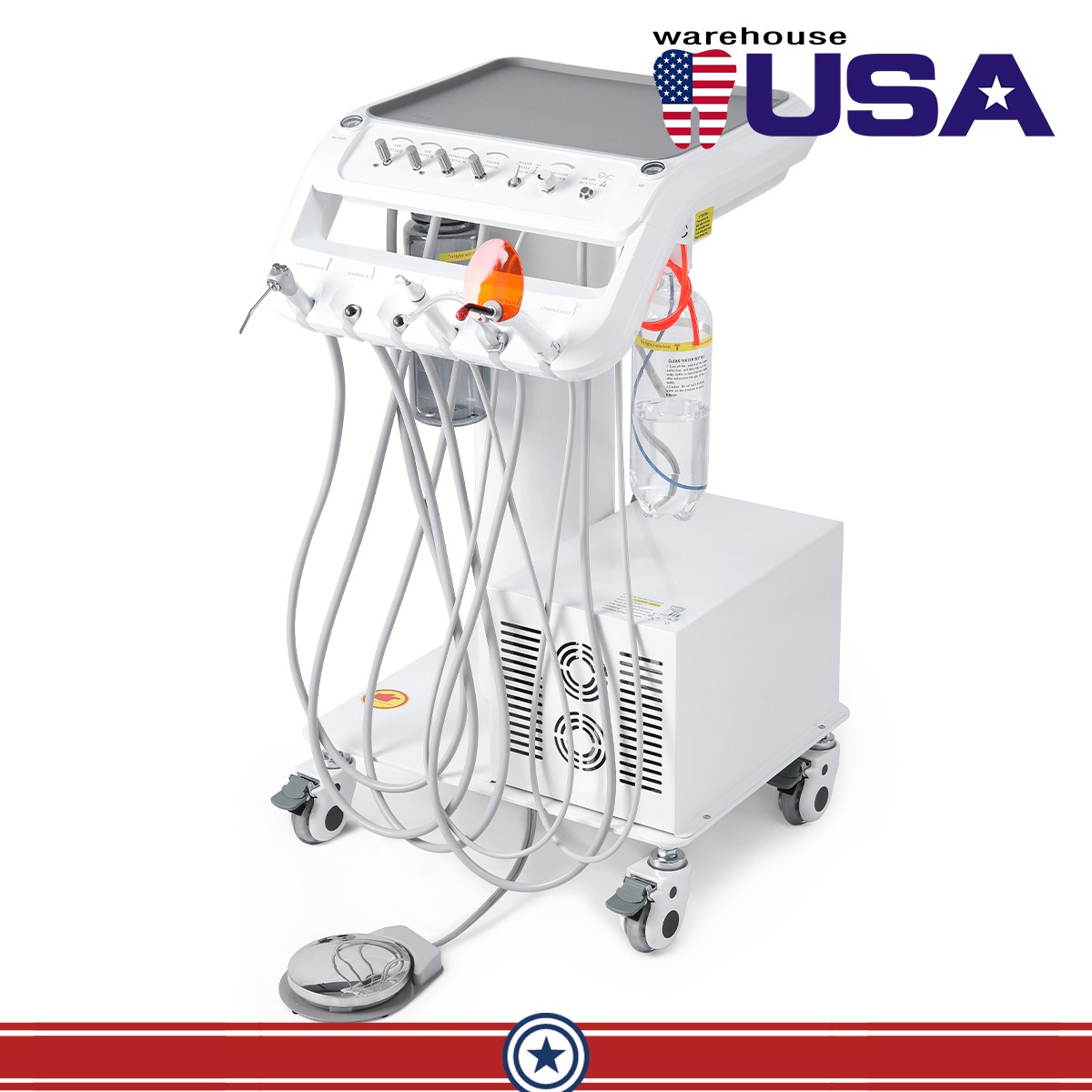 FDA Dental Unit Chair DC Motor / Protable Unit Suction Compressor Trolley Stool