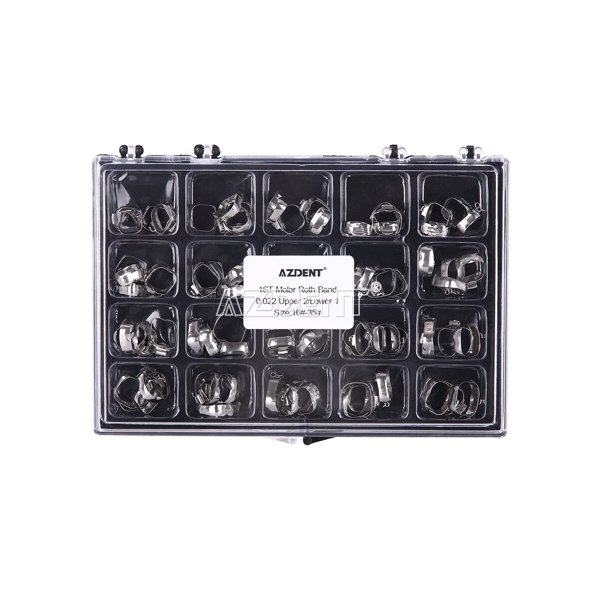 80Pcs AZDENT Dental Orthodontic 16#-35 Bands with Buccal Tube 1st Molar Roth.022