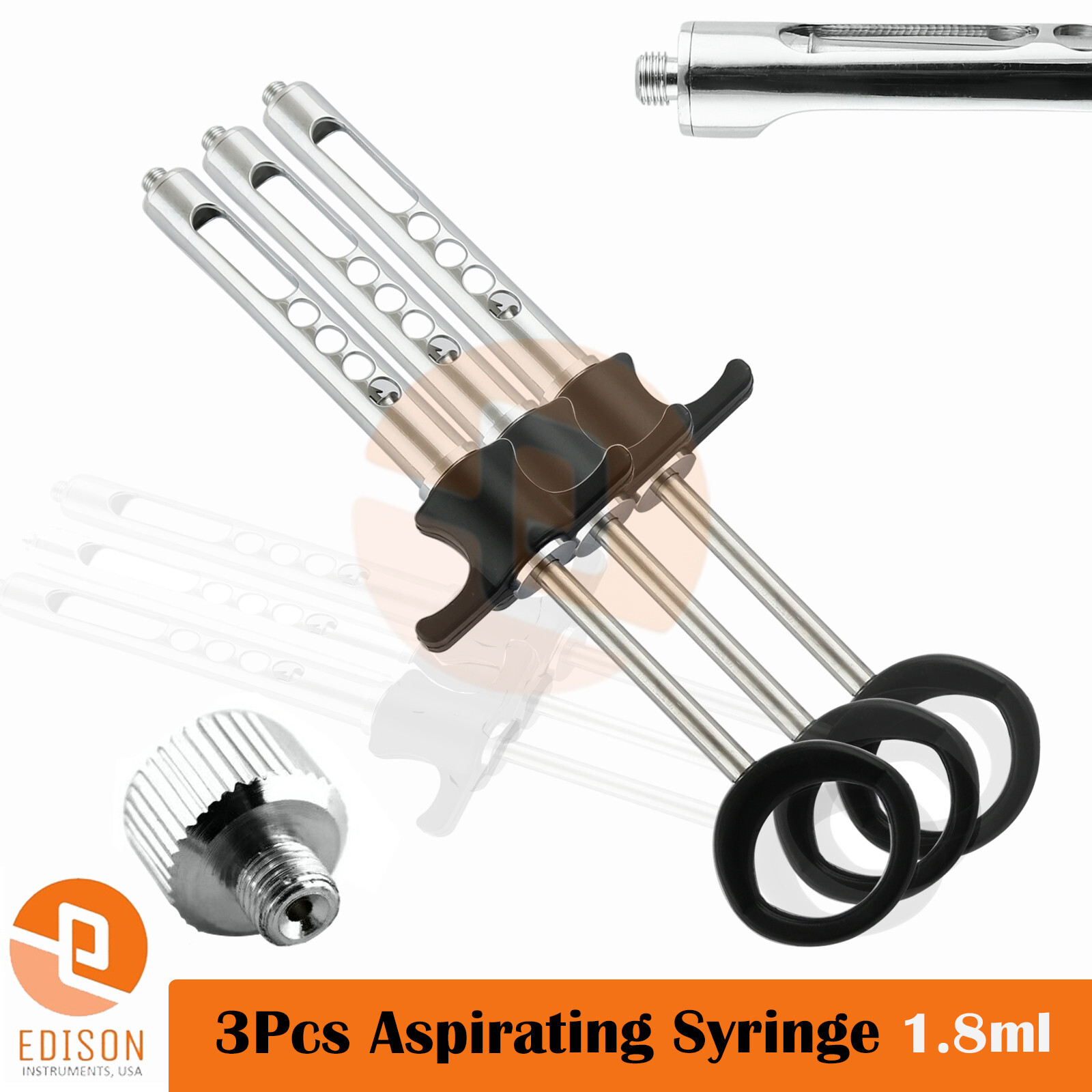 Dental Anesthetic Syringes Black Self-Aspirating Injection Auto Passive 1.8ml