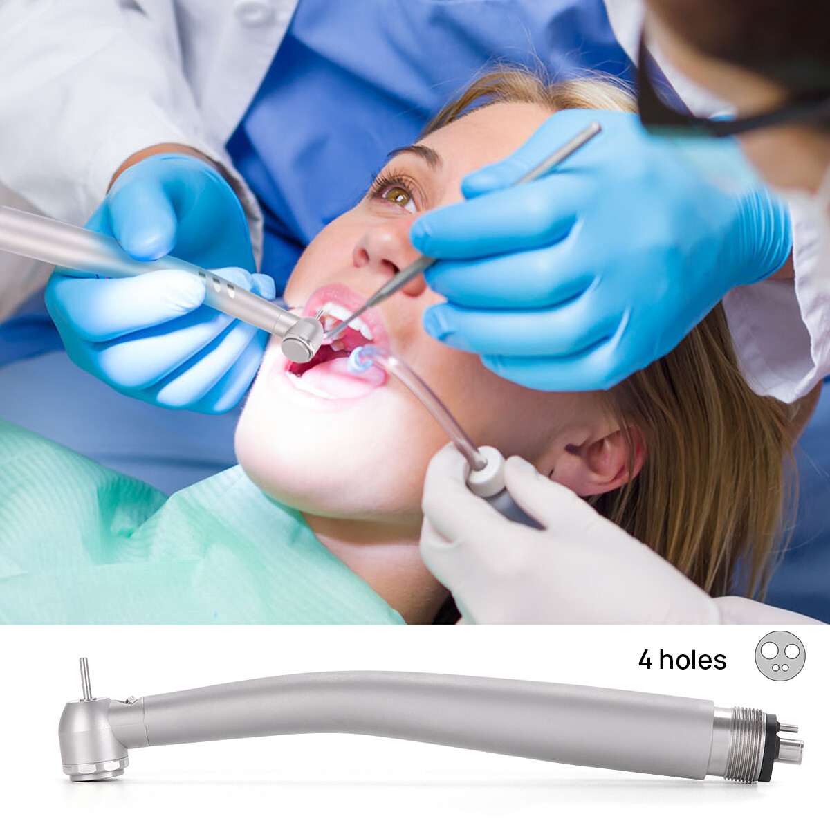 Dental Fiber Optic LED E-generator high speed handpiece Turbine 2Hole/4Hole