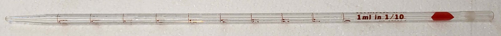 Kimax / Fisher 1mL in 1/10 Volumetric Pipette Pipett 37034-A / 13-675 G USA
