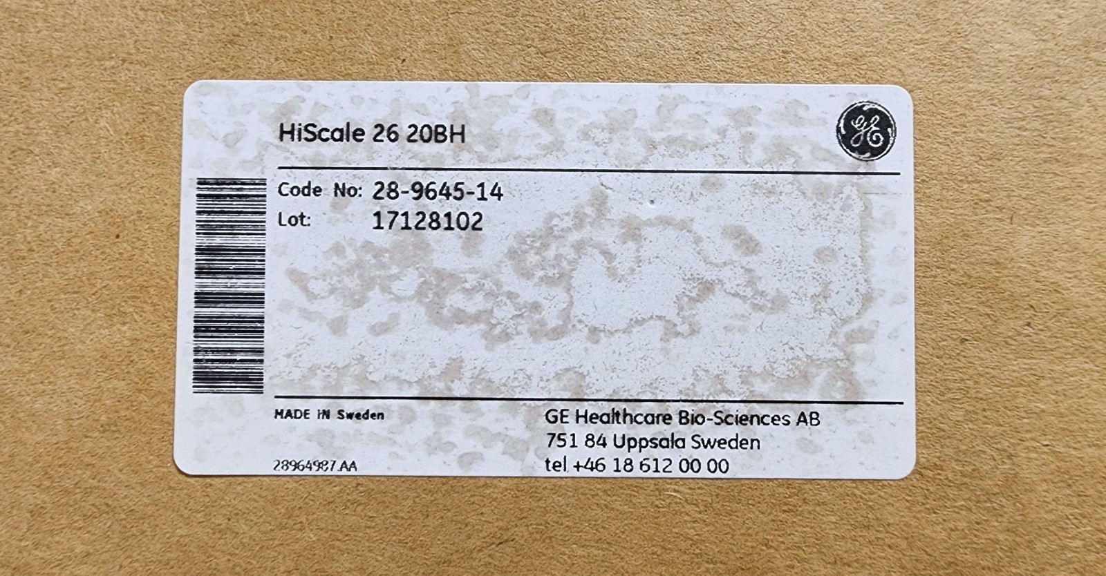 Cytiva 28964514 HiScale 26/20 Chromatography Column