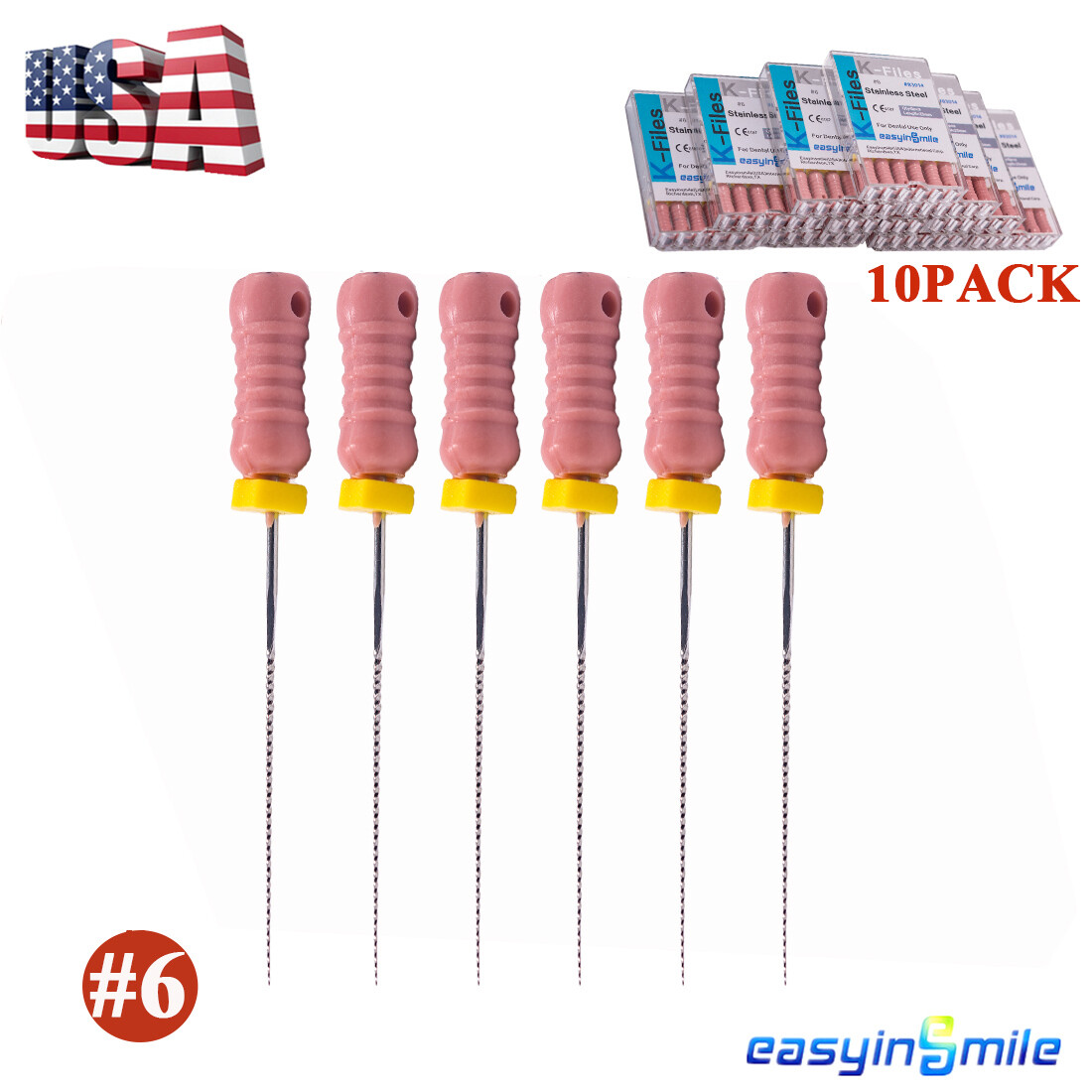 K-FILES DENTAL ENDODONTIC FILE Root Canal hand K Files 25MM Stainless Steel 10pk