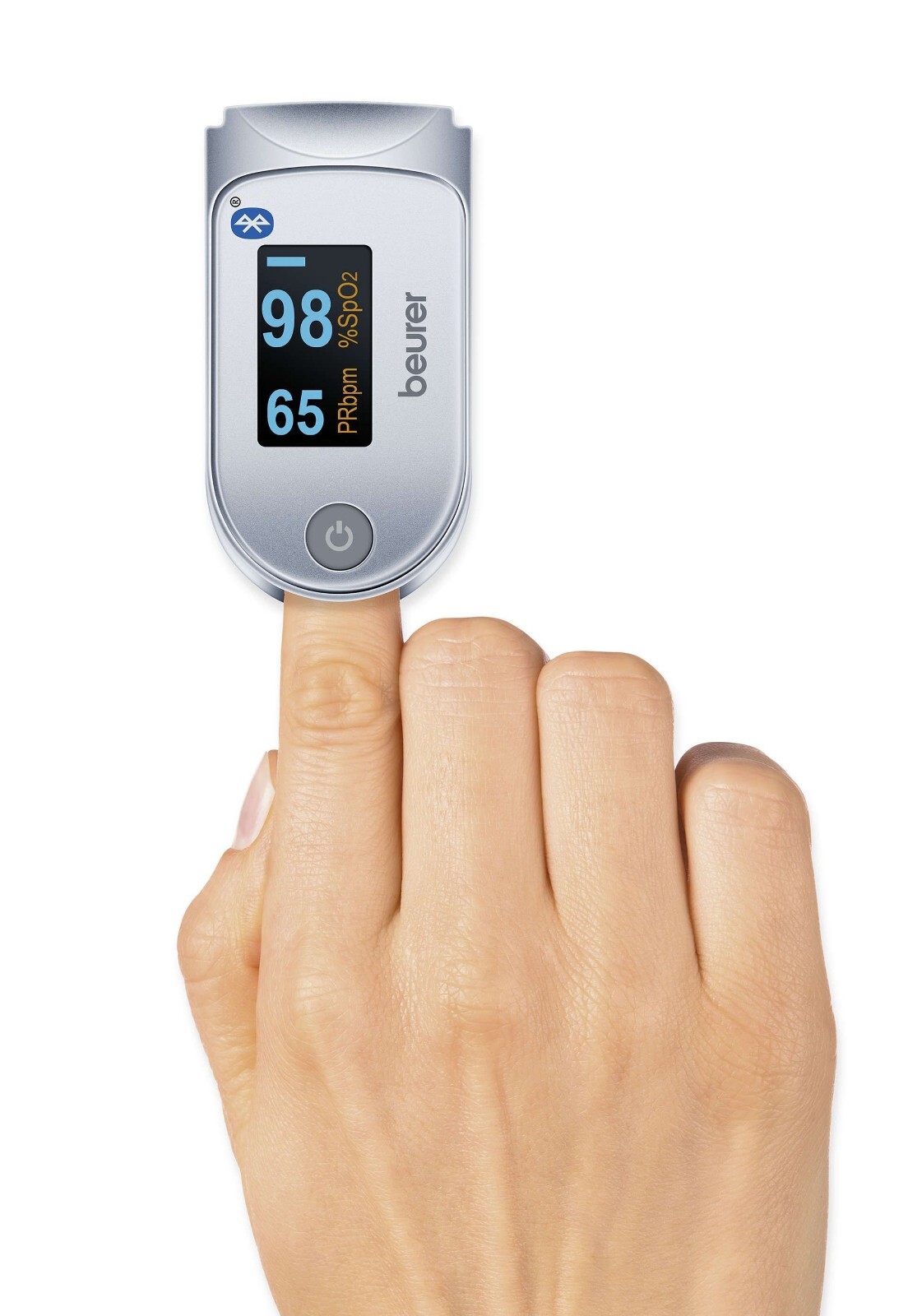 Beurer PO 60 Digital Pulse Oximeter with Bluetooth Blood Oxygen Saturation Count