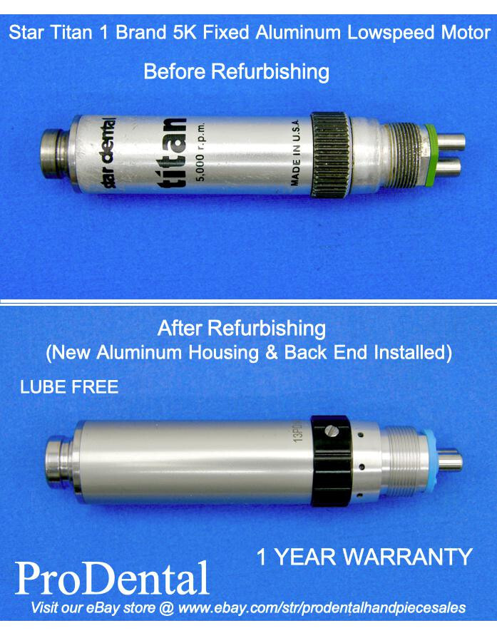 Star Titan 1 – 5,000 rpm Fixed Back End Dental Handpiece Motor (New Housings)