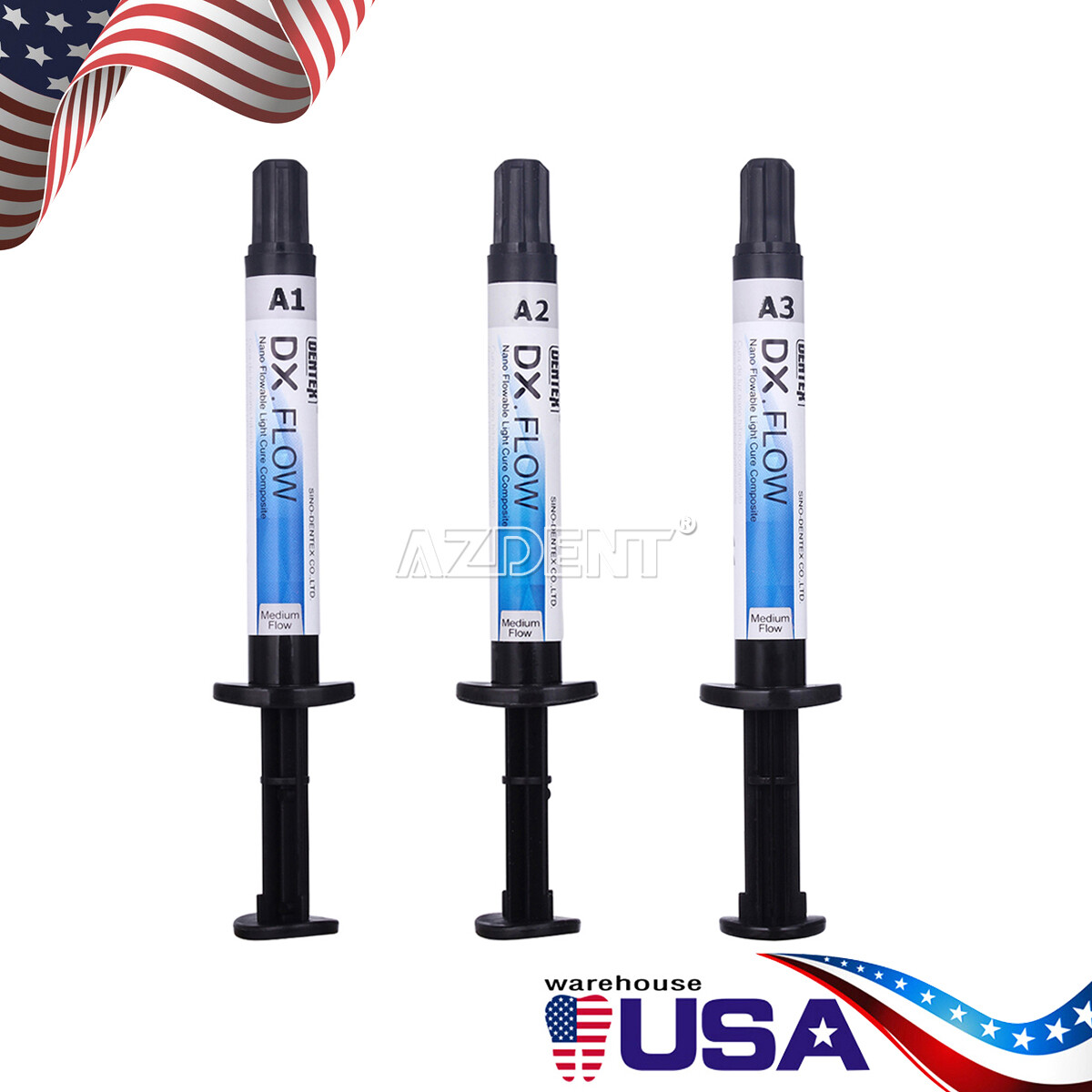 DENTEX Flowable Light Cure Composite Resin Medium Flow A1, A2, A3