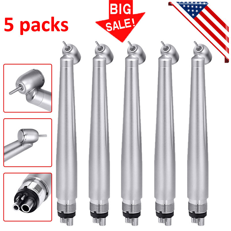 Dental 45° Degree Surgical High Speed Handpiece Push Button Single Spray 4 Holes