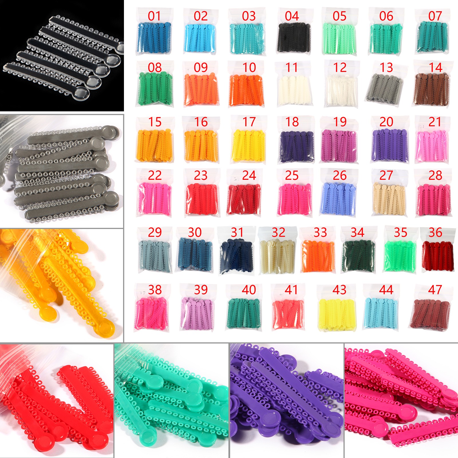 1040 Orthodontic Ligature Ties Elastic Rubber Band Ligadura Ortodoncia Bracket