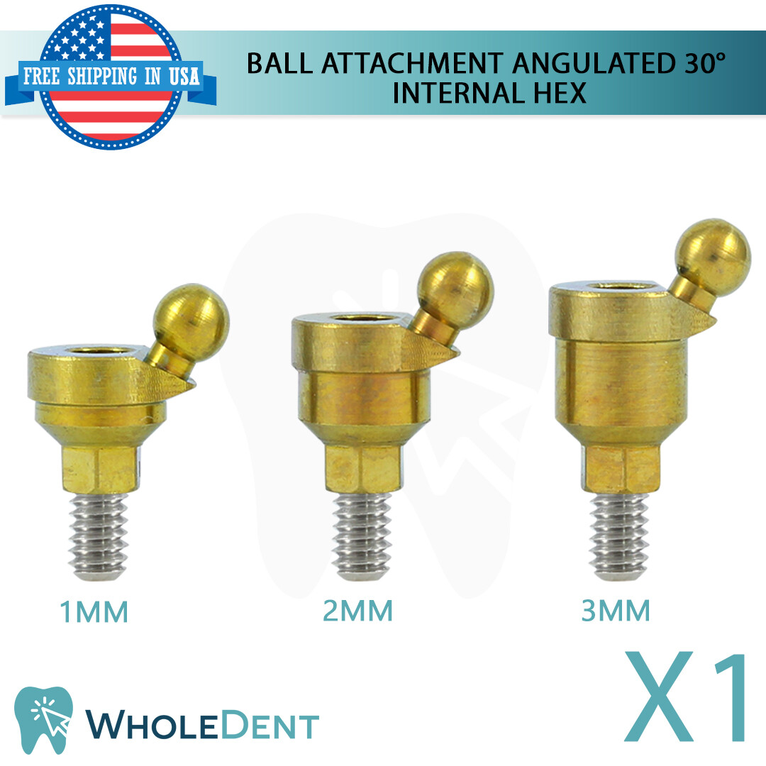 Angulated Ball Overdenture Attachment 30° Abutment Dental Implant Int Hex