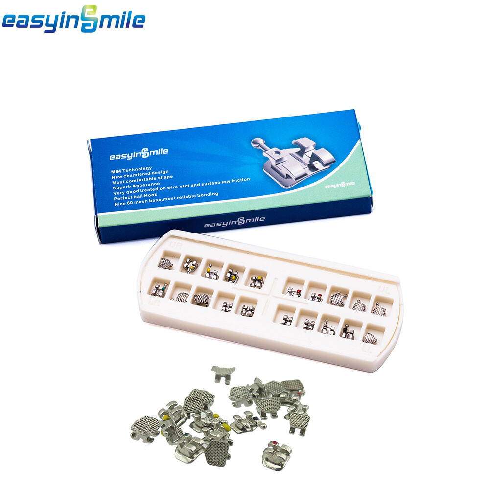 10kits Dental Orthodontic Brackets Mini Metal Braces Roth/MBT 022 Slots 345 Hook